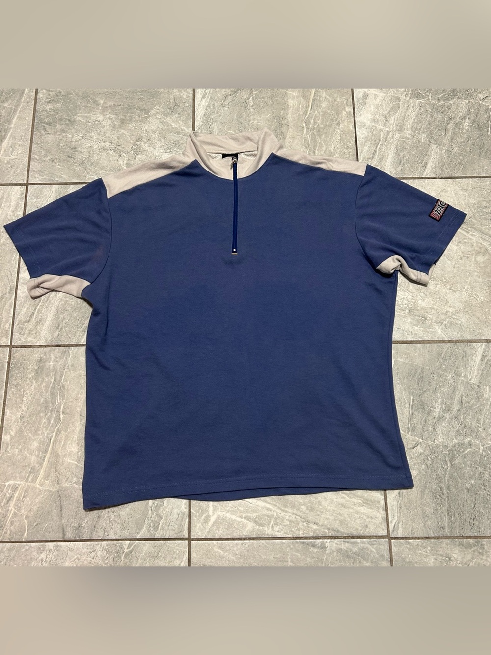 Vintage Zoic USA Cycling Jersey 1/4 Zip Rear Pocket Blue Gray Men’s XL